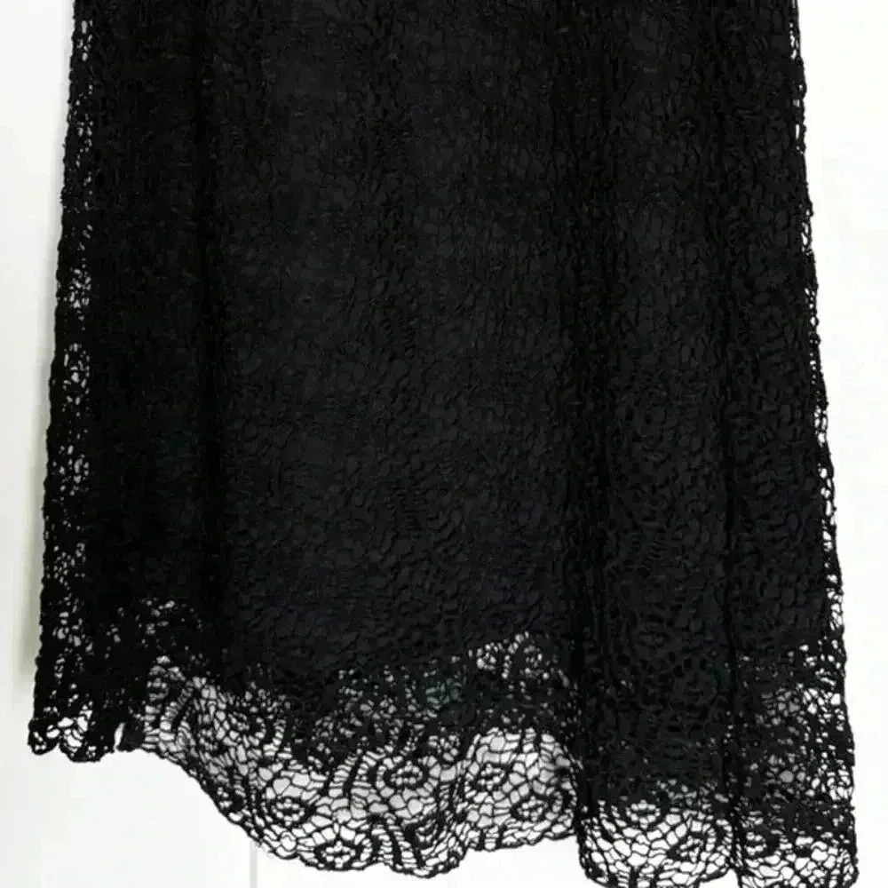 Elaua Kattau Women’s Black Lace Fully Lined Maxi Skirt Size M - Picture 6 of 8